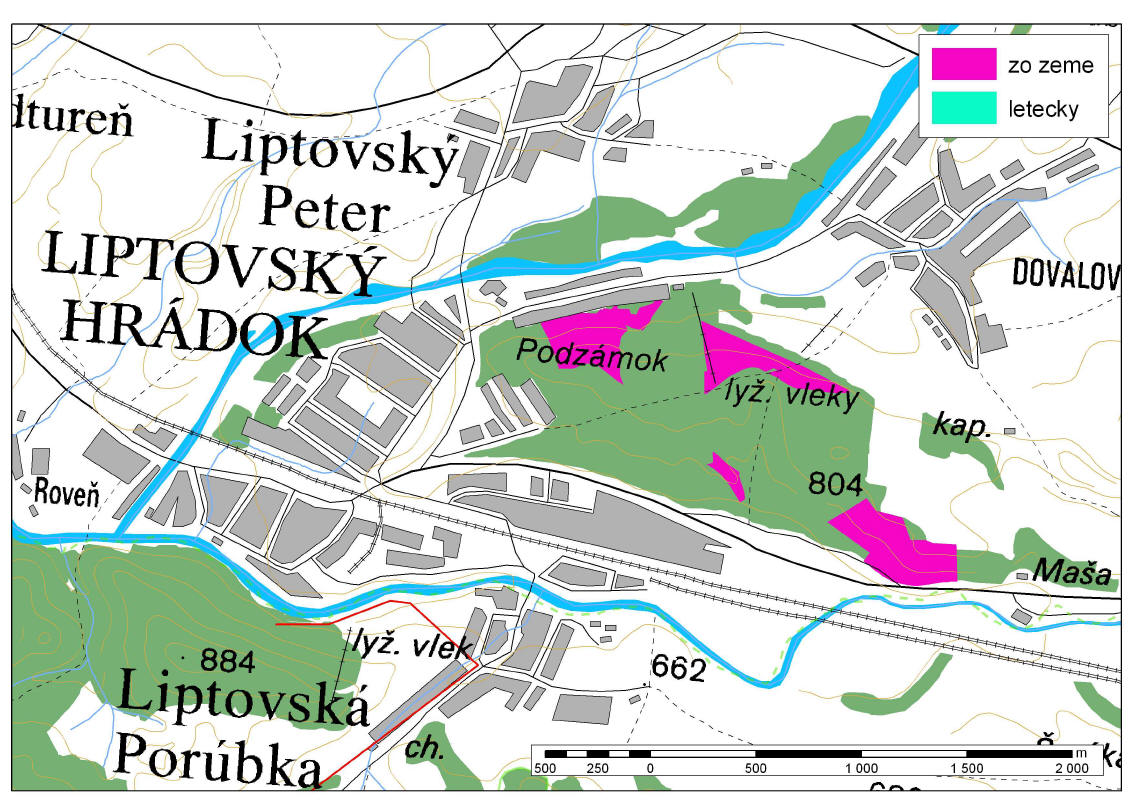 Mapa povolených postrekov v okolí Liptovského Hrádku
